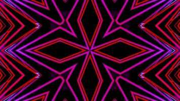 Blue abstract background with star pattern in the middle. Kaleidoscope VJ loop video