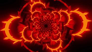 Abstract spinning tunnel with red color. Looped animation video
