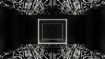 Black and White Fast Strobe Chip Corridor Background VJ Loop in 4K video