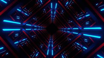 vermelho e azul movimento através néon quadro, Armação fundo vj ciclo dentro 4k video