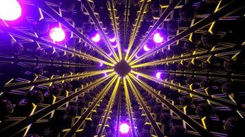 Purple and Yellow Bright Glow Strobes Tunnel Background VJ Loop in 4K video