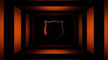 Orange Strobe Cat Face Background VJ Loop in 4K video