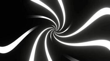 White Neon Curves Moving in Circle Background VJ Loop in 4K video