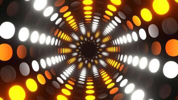 Orange and White Abstract Neon Circle Light Rotation Background VJ Loop in 4K video