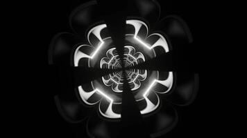 White Neon Glow Clover Tunnel Background VJ Loop in 4K video