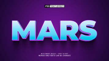 mars cayberpunk 3d text effect psd