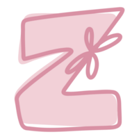 Z alphabet with pink bow png