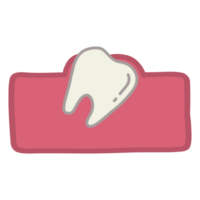 tooth icon in cartoon style on transparent background png