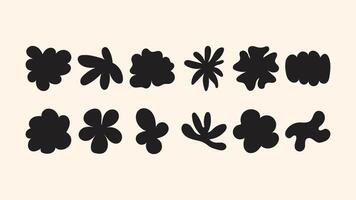 set of minimal hand drawn abstract stars, flowers, stickers and badges perfect for branding, packaging, posters and social media content. vector