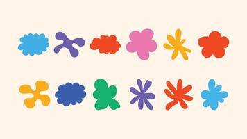 minimal hand drawn icons stars, flowers, badges, and abstract shapes perfect for crafting unique branding, wrapping designs, posters and Instagram posts. vector