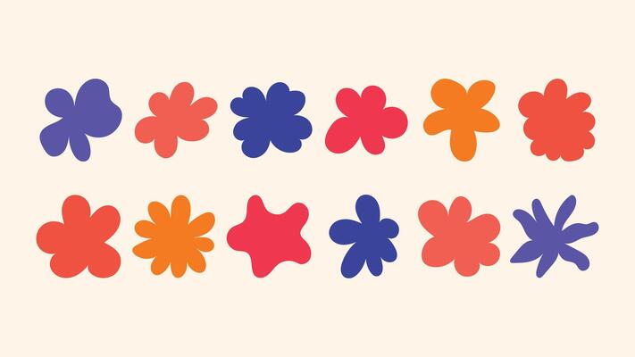 hand drawn collection featuring stars, florals, badges and geometric shapes ideal for product packaging, branding, print design and social posts.
