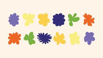 set of stars, floral doodles, abstract shapes, badges and stickers versatile background elements for branding, packaging design, apparel prints and social media templates. vector