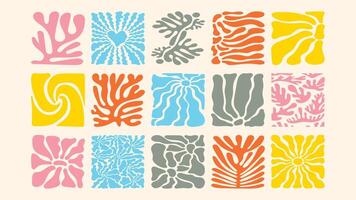 Minimalist floral design with subtle ocean waves, naive hand sketched plants, soft pastel colors, modern vintage surface pattern. vector