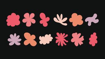 Hand sketched design bundle- stars, floral motifs, badges and abstract forms ideal for creative packaging, branding, prints and social media. vector
