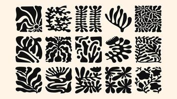 minimal groovy waves, subtle tropical plants and warm neutral colors, perfect for calm modern textiles. vector
