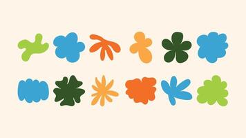Bundle of minimal hand drawn icons stars, flowers, badges, and abstract shapes perfect for crafting unique branding, wrapping designs, posters and Instagram posts. vector