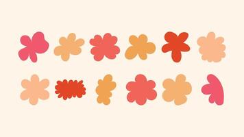 set of hand drawn stars, floral doodles, abstract shapes, badges and stickers versatile background elements for branding, packaging design, apparel prints and social media templates. vector