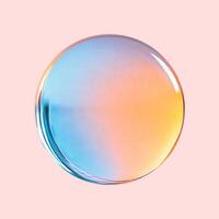 A colorful soap bubble on a pink background vector