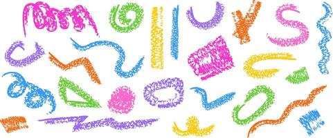 A set of colorful scribbles on a white background vector
