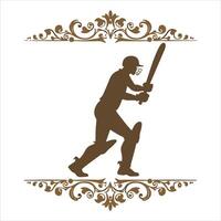 silhouette of a cricket player. An illustration of a cricket batsman with a distinct scope silhouette. logo of a cricket player vector