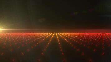 A dynamic red glowing digital grid horizon, showcasing abstract futuristic technology and energy concepts background, evoking retro sci-fi aesthetics, in high quality 4k, motion design video