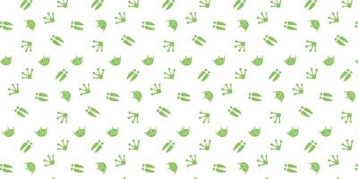 scatter seamless pattern with frog, elk and goose footprints vector