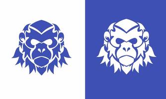 Tribal style monkey face illustration with Symmetrical and minimalist design, suitable for logos, icons, tattoos or any animal and ethnic themed graphic elements. vector