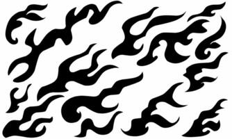 Abstract seamless pattern featuring tribal flame shapes in bold black and white design. This repeating background is ideal for tattoos, textile prints, wrapping paper, or edgy graphic design elements vector