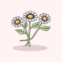 illustration of camomile daisy flower icon design editable scalable vector