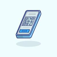 illustration of a QR code payment system with smartphone scan vector