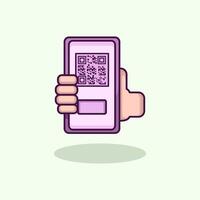 QR Code Payment Mobile Scan Digital Transaction Technology vector