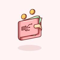 illustration of a digital wallet representing mobile payment financial technology and secure online transactions vector
