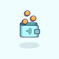 illustration of a digital wallet representing mobile payment vector