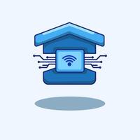 illustration of a smart home with connected devices representing modern home automation and IoT technology vector
