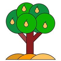 pear tree flat icon style vector