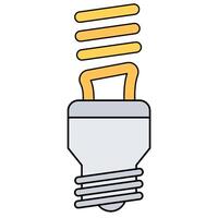 Lightbulb energy fill outline icon vector