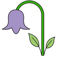 Lily of the faley fill outline icon vector