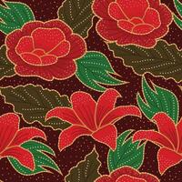 Seamless batik pattern , accented with gold detailing. The design evokes a rich, rustic, and elegant mood. vector