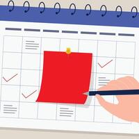 Writing the working plan and schedule social media business timeline management vector