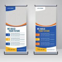 Corporate rollup or banner design template, visual background template vector
