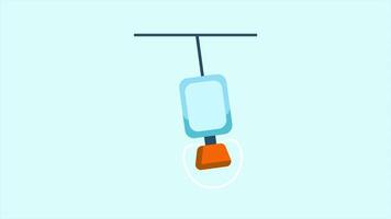Animated of goal emergency oxygen icon on plane. Icons in the plane concept. Full length animated illustrations. High quality 4k footage video