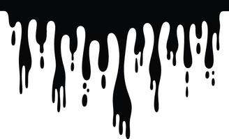 Black paint dripping design illustration on a white background for creative art and design projects vector