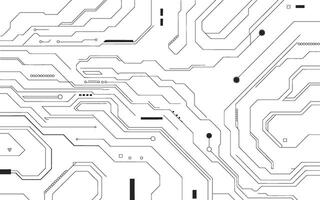 Abstract futuristic circuit board pattern with digital technology elements in a clean white background vector