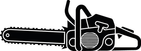 Silhouette of a chainsaw depicting power and precision for wood cutting and forestry tasks vector