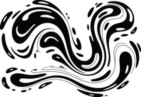 Abstract black fluid shapes isolated on white background minimalist graphic design element vector