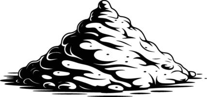 Illustration of a heap of excrement in black and white style vector