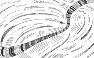 Abstract black and white pen and ink drawing with dynamic lines and artistic texture vector