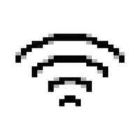 Pixel art of wireless signal icon, digital design, modern tech communication symbol. vector
