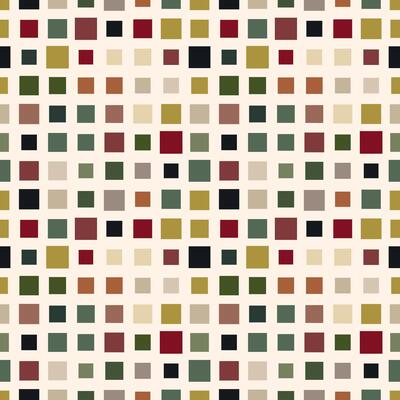 Colorful grid of earthy-toned squares on cream background for textile design, surface pattern, wallpaper and packaging.