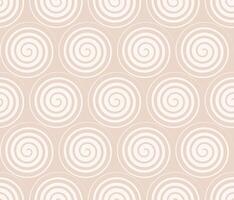 Beige seamless spiral circle pattern background, retro swirl wallpaper texture for fabric print and web vector